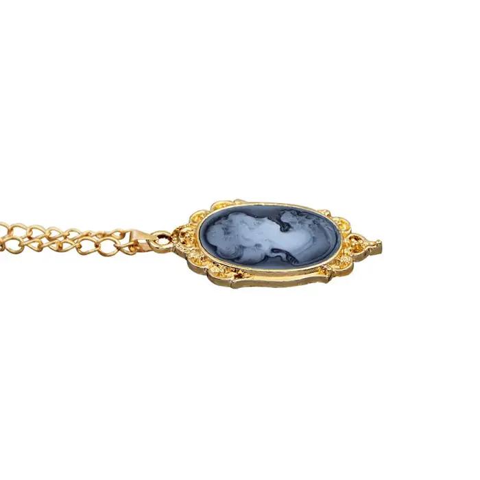 Victoria pendentif dame reine camée collier boucle d'oreille ensemble pour les femmes couleur or rouge blanc perle bijoux de mode