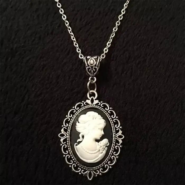 {100% neuf} 1 pièce Collier ras-de-cou vintage victorien sculpté avec pendentif beauté pour femmes et filles, collier camée, bijoux gothiques
