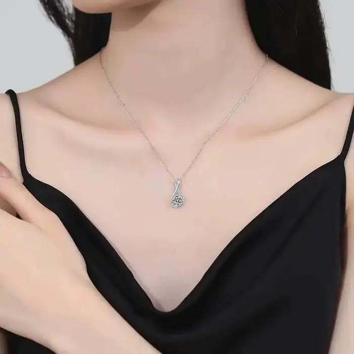 JoiasHome – collier Moissanite 2CT, 100% argent Sterling 925, Design minimaliste, certifié GRA, bijoux fins pour femmes