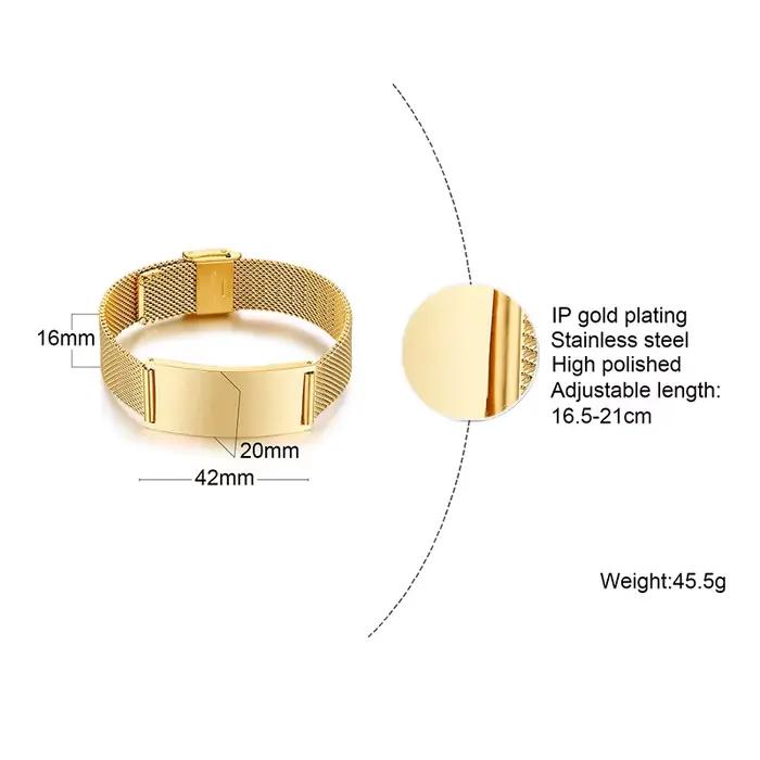 Bracelet personnalisé en acier inoxydable pour Couple