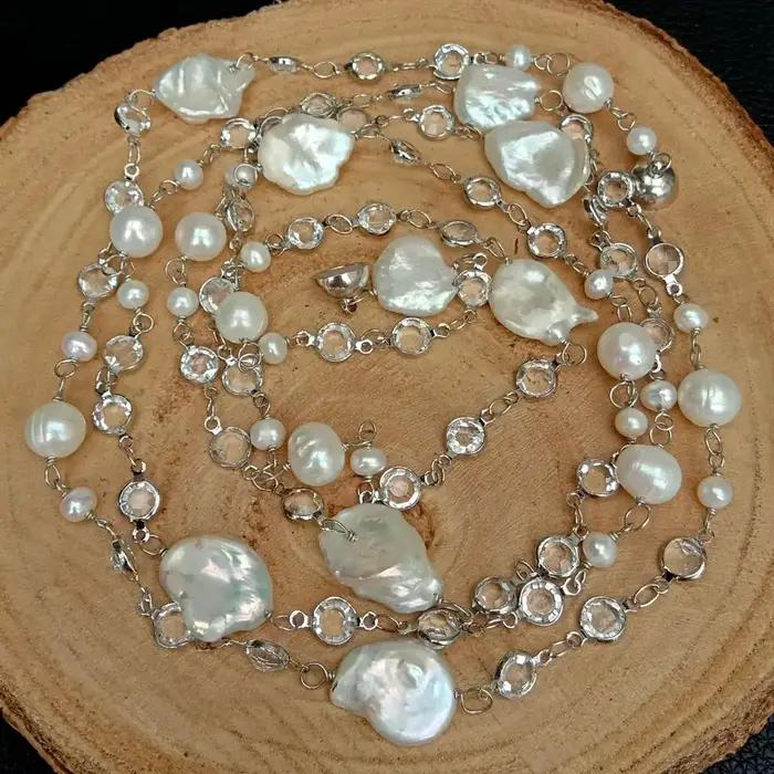Collier et pendentifs longs en zircon cubique pour femmes