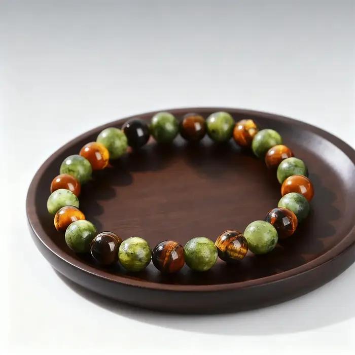 Bracelet de guérison en pierre pour la prospérité et l'abondance, bracelet relaxant unisexe pour la réussite personnelle et le bien-être