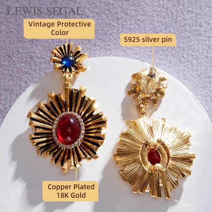 Boucles d'oreilles pendantes en métal irrégulier