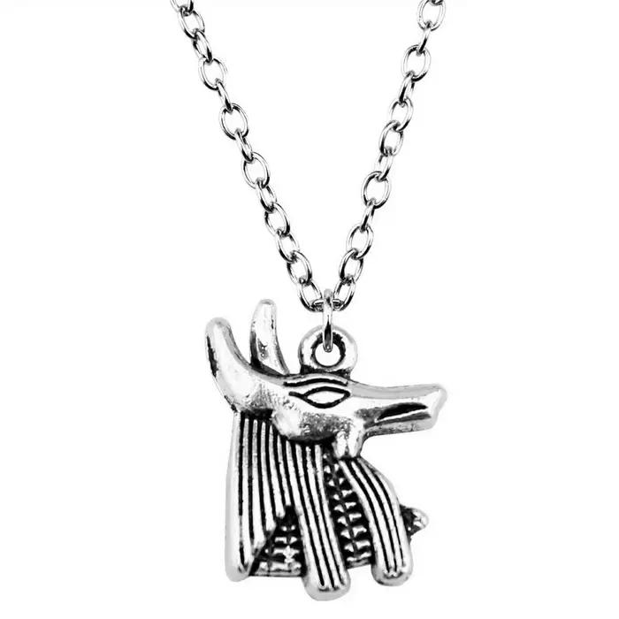 Collier Anubis Égyptien Antique pour Femmes Occasions Spéciales Pendentif Anubis Dieu de la Mort Or Rouge-Marron