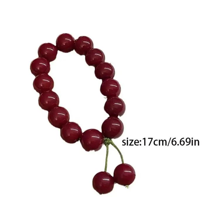 Bracelet Bodhi rouge Bracelet racine Bodhi Yoga cerise Bracelet Bodhi méditation pleine conscience poche Mala perles femme poche