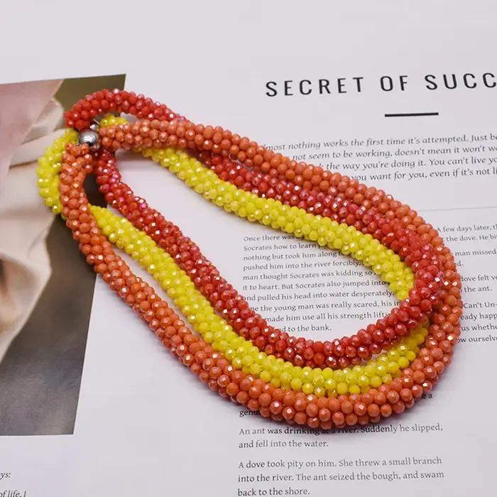 Ensemble de bijoux YanQi en perles de verre classiques pour femmes occasions d'engagement romantique