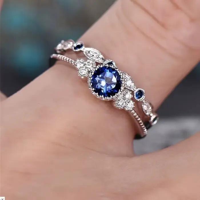 Bagues en argent Sterling 925 avec cristaux de Zircon émeraude pour femmes occasions spéciales mariage fiançailles