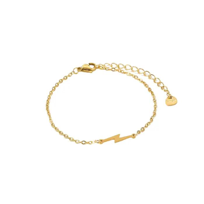 Bracelet Porte-Bonheur Éclair Acier Inoxydable Bracelet à Breloques Pour Hommes Femmes Occasions Spéciales Cadeau Tendance