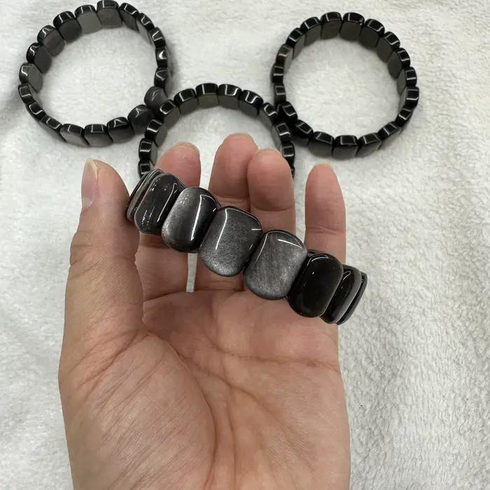 2023 nouvelle pierre d'obsidienne 9 × 14mm perles mode énergie Bracelet naturel pierres précieuses b