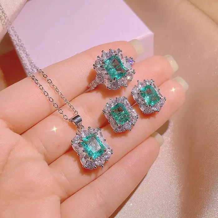 Paraiba-Ensemble de bijoux princesse Bling pour femme