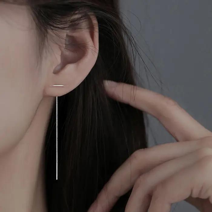Boucle d'oreille JOThreader en argent regardé 925 pour femme, adolescentes