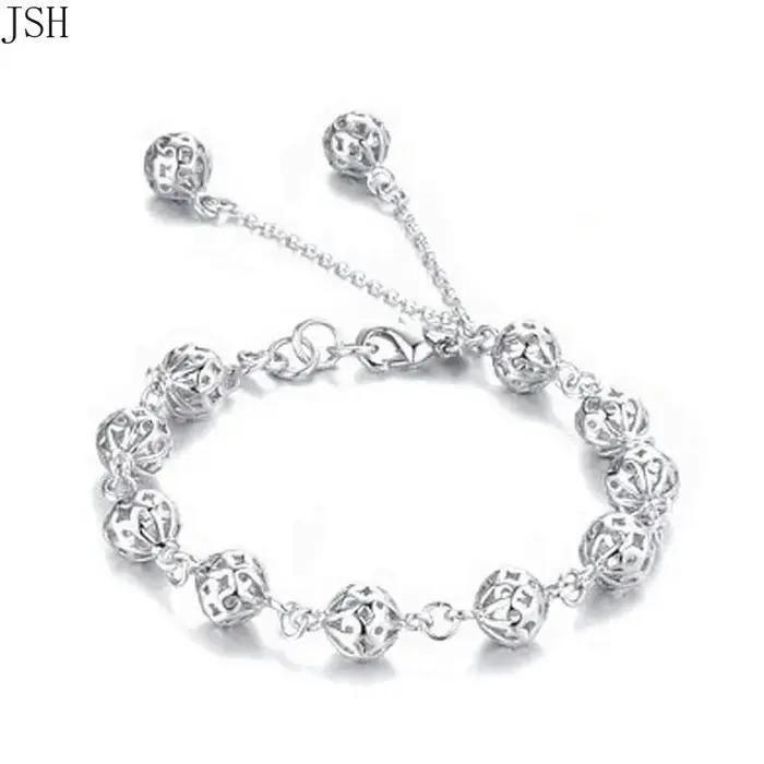 100% 925 argent Sterling beaux Bracelets haut Noble jolie mode fête de mariage mignon dame belle boule femmes Bracelet bijoux