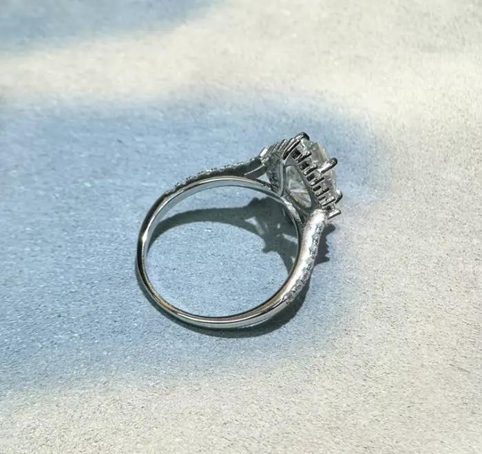 Bague en diamant Moissonite couleur D 4ct coupe poire en argent Sterling 925 pour engagement mariage et anniversaire femme occasions spéciales