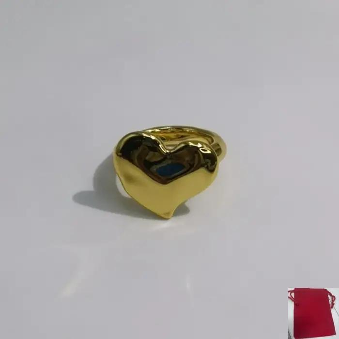 Bague en forme de cœur or et argent unisexe classique pour parties et occasions spéciales bijou romantique élégance moderne