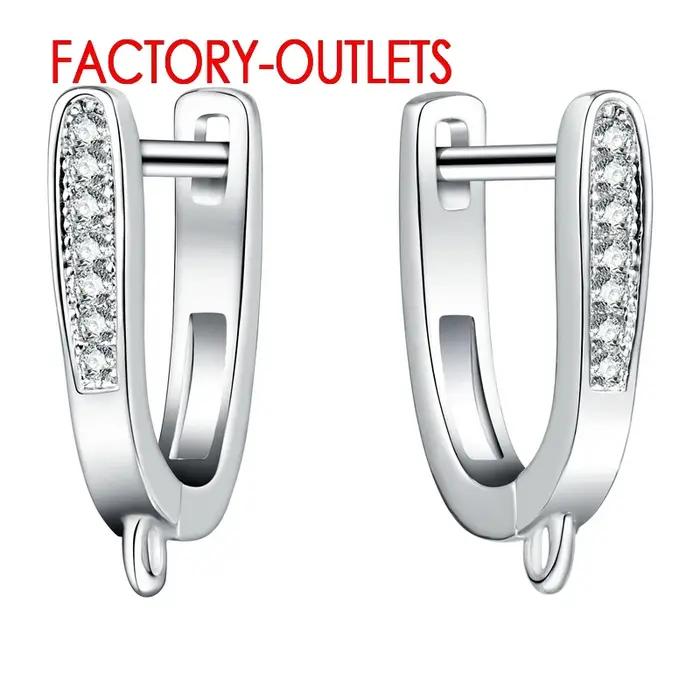 Boucles d'oreilles en argent regardé 925 pour femmes, micro incrustation, diamant simulé, bijoux fan