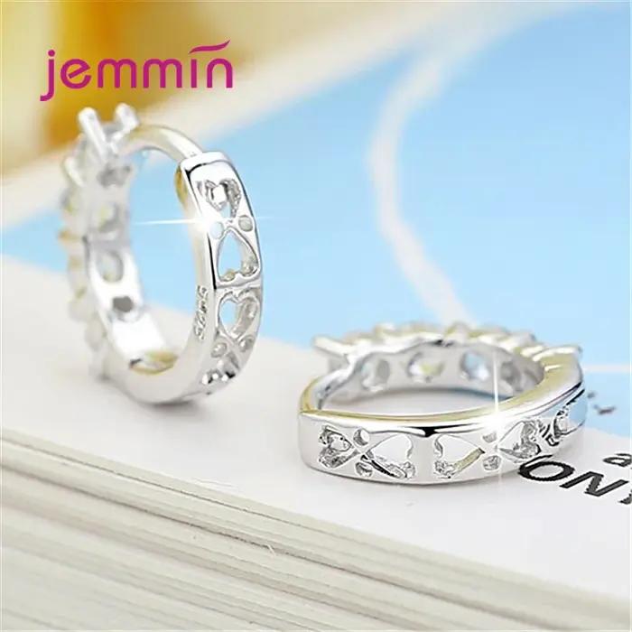 Boucles d'oreilles en argent sterling 925 avec cristaux minuscules