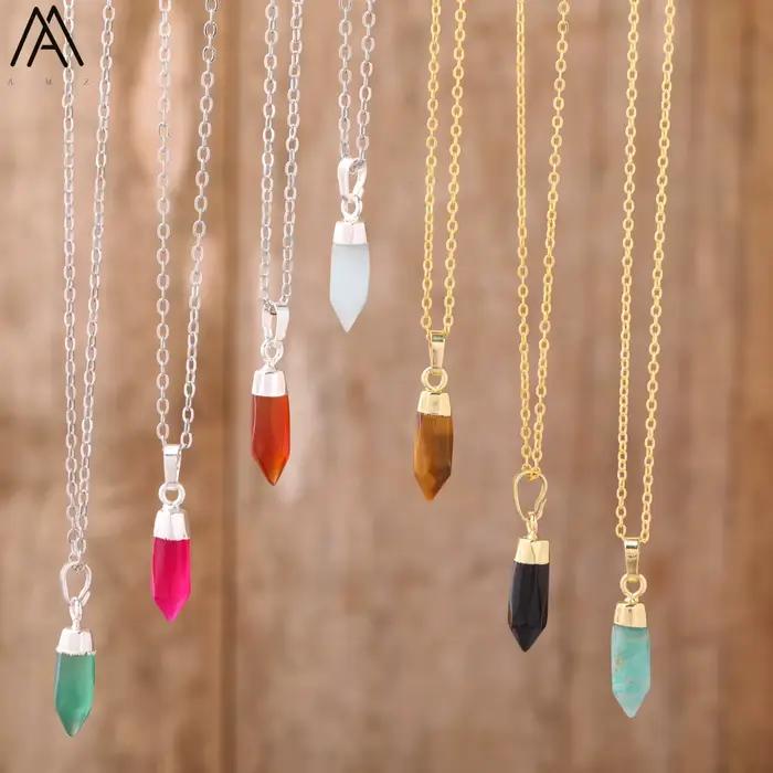 Collier pendentif en cristal d'Alanding Yst pour femme, bijoux de luxe, pointe de flèche naturelle, pierre précieuse, cadeau pour ami, amant, livraison directe