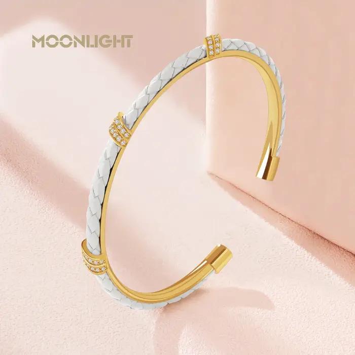 MOONLIGHT – Bracelet manchette en Zircon cubique pour femmes
