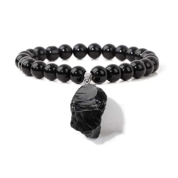 Bracelet de perles de Citrines naturelles rugueuses irrégulières, quartz brut, pierre, bracelets por