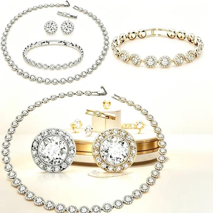 Ensemble de bijoux élégant en pierres précieuses pour femmes occasions spéciales mariage soirées