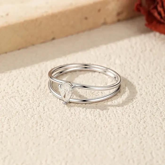 MODIAN – bagues en moissanite couleur goutte d'eau