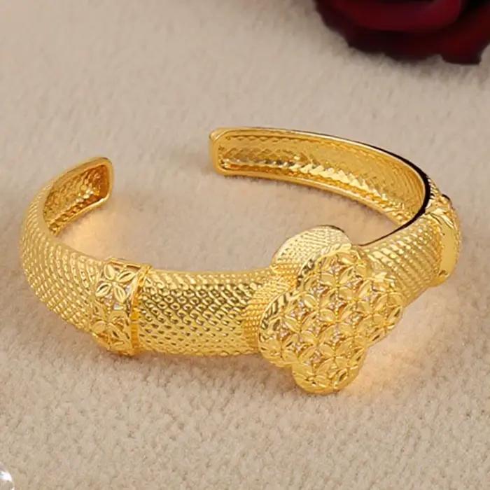 Dubaï plaqué or boucles d'oreilles collier bracelet bague ensembles pour femmes inde luxe fleur forme