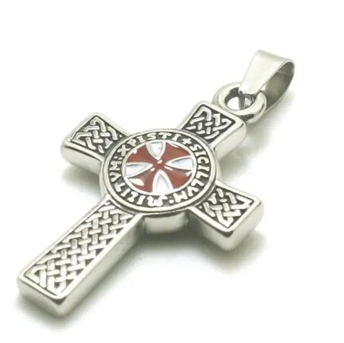 Collier pendentif croix style punk pour hommes bijou unique croix chevalier templier amulette bijou homme occasions spéciales