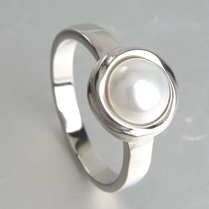 Keisha Lena élégant Imitation perles bague pour femme or argent-couleur acier inoxydable haute qualité livraison directe # 6~10