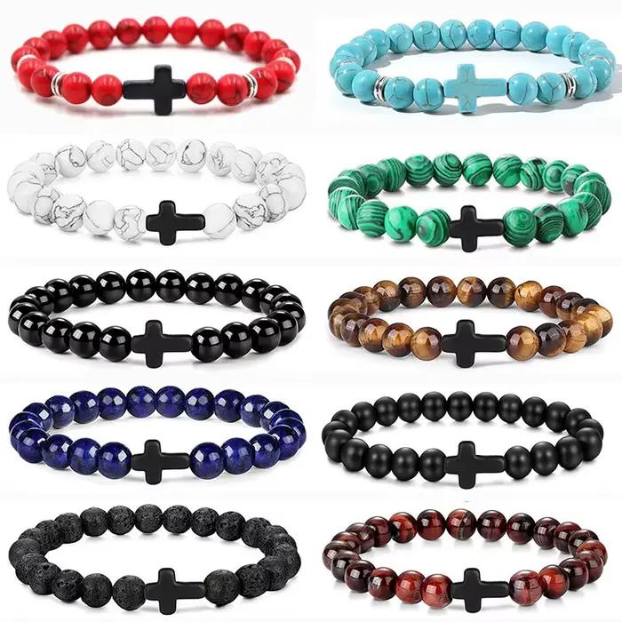 Bracelet de méditation en pierre naturelle et cuivre plaqué pour hommes et femmes, style moderne et traditionnel, idéal pour la prière et la méditation