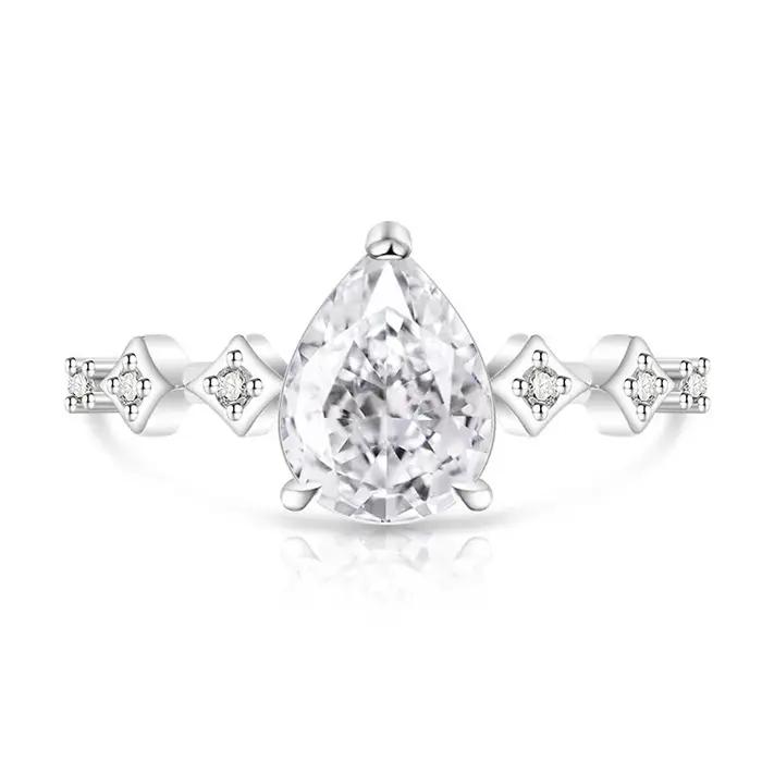 Bague en argent 925 avec pierres précieuses pour femmes, bague ajustable, bijoux élégants et tendanc