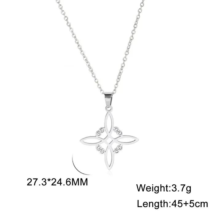 Skyrim Wicca sorcellerie noeud de sorcière collier en acier inoxydable colliers ras du cou Vintage a