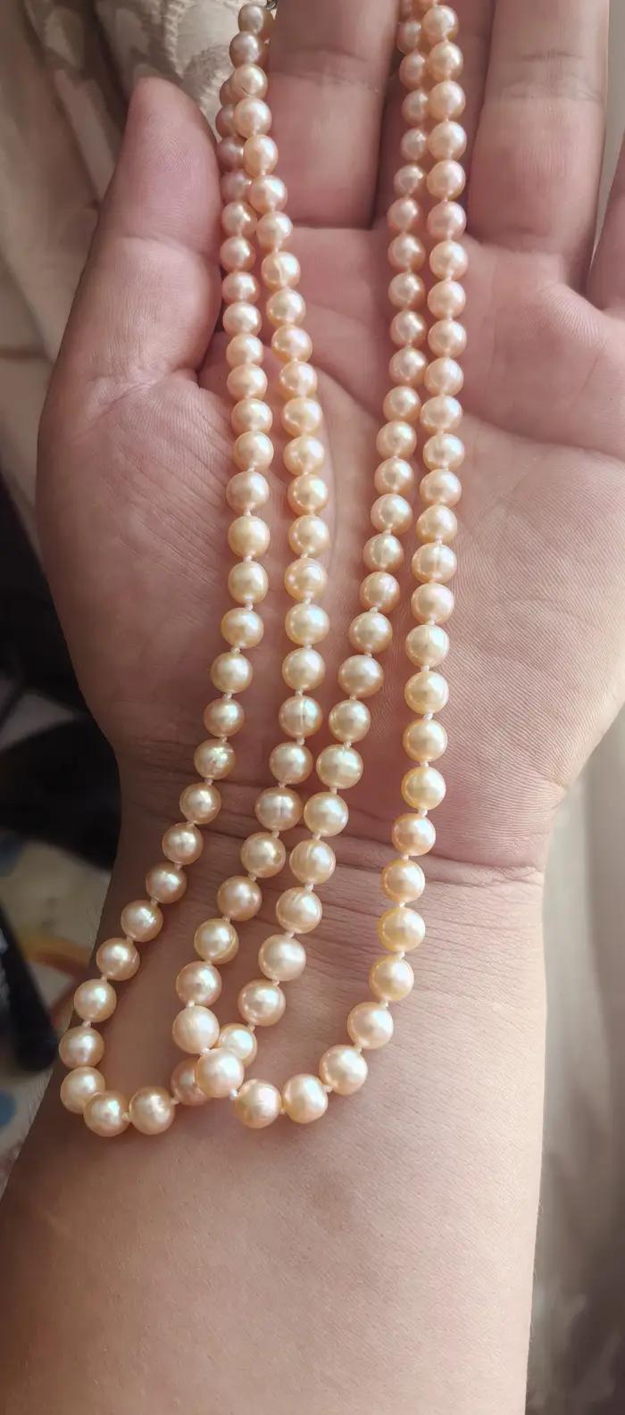 Collier de perles roses d'Akoya naturelles nouées à la main robuste et élégant pour femmes occasions spéciales