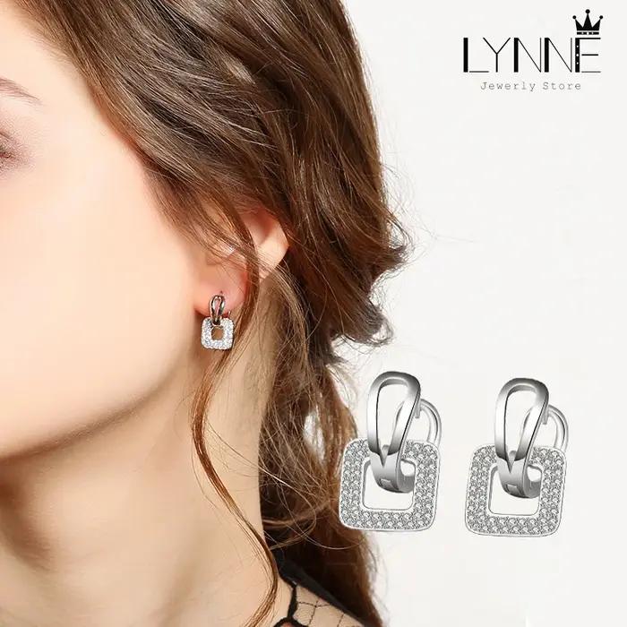 Boucles d'oreilles créoles en argent regardé 925 pour femmes