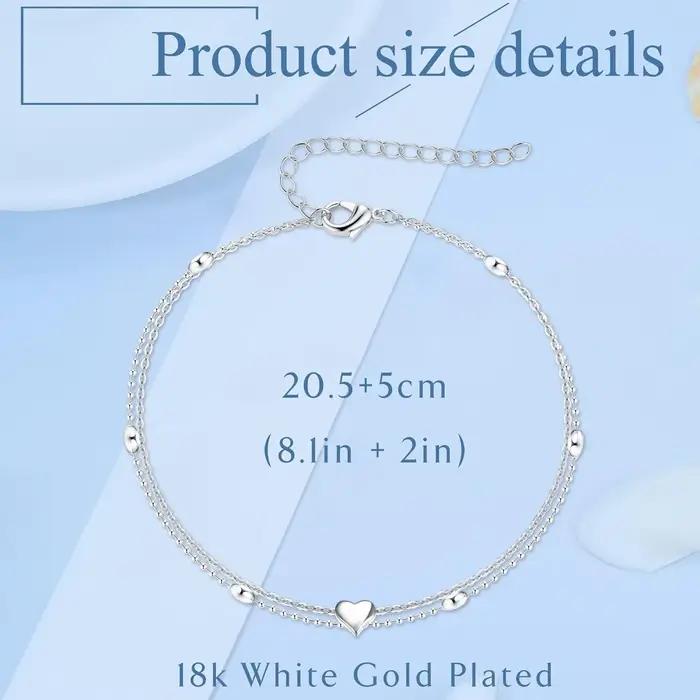 Bracelets de cheville en argent Sterling 925 pour femmes