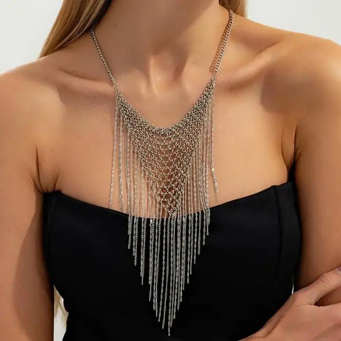 VIVILADY – collier multicouche en maille tissée pour femmes