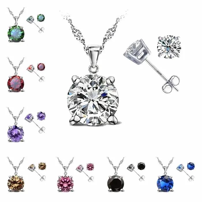 Ensemble de bijoux classiques en argent Sterling 925
