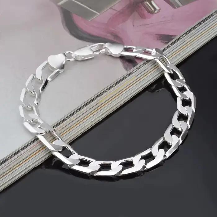 Bracelet en argent Sterling 925 motif plante bijou pour femme et homme mariage anniversaire