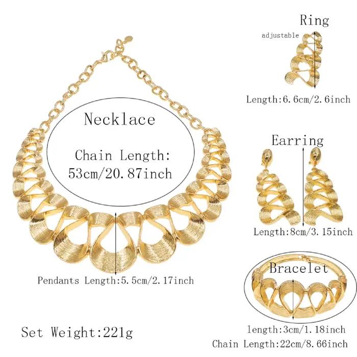 Ensemble de bijoux pour femmes plaqué or