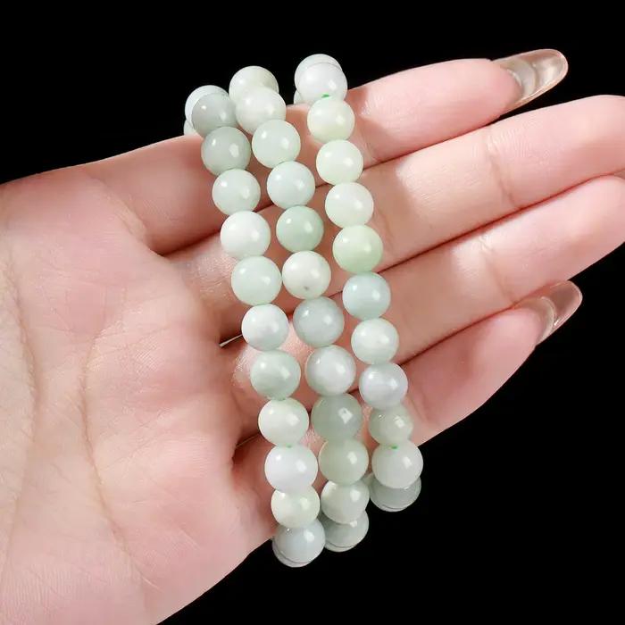 JD – Bracelet en pierre naturelle émeraude et Jade pour femmes