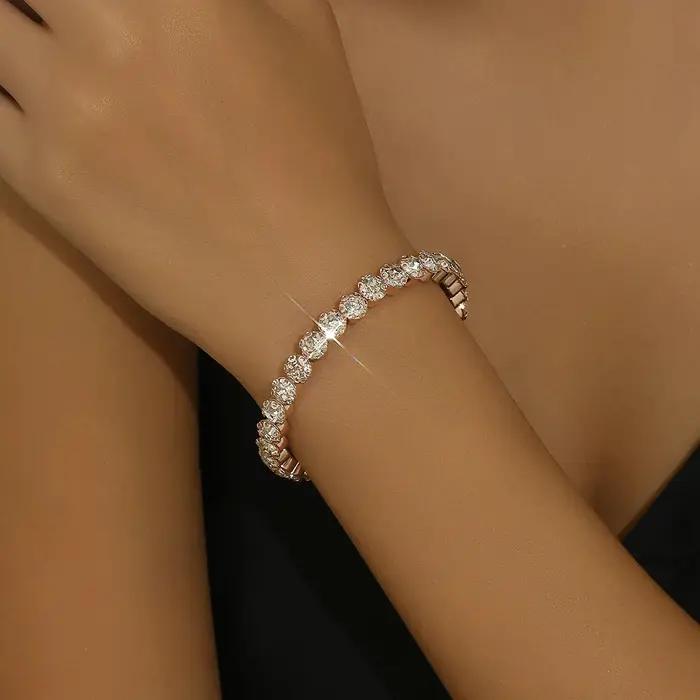 TREAZY – Collier ras du cou en cristal couleur or rose pour femmes