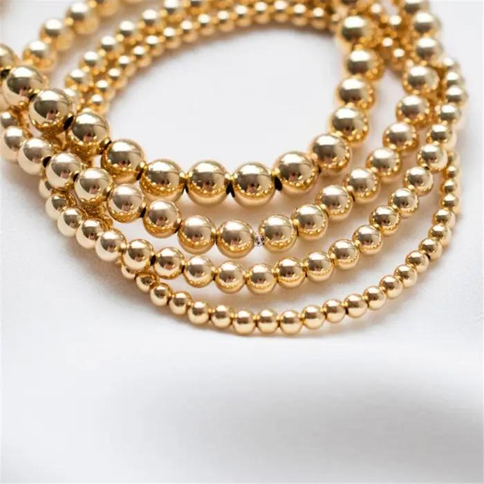Bracelet de perles en or fait à la main, rempli d'or 14K, bijoux en or, Boho, Vintage, bijoux pour f