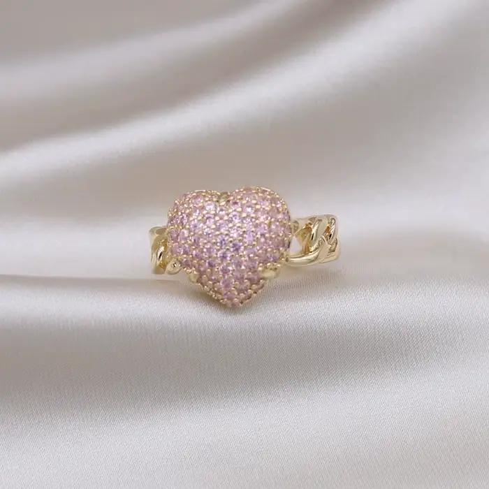Bague de Luxe Rose en Plaqué Or 14K pour Femme