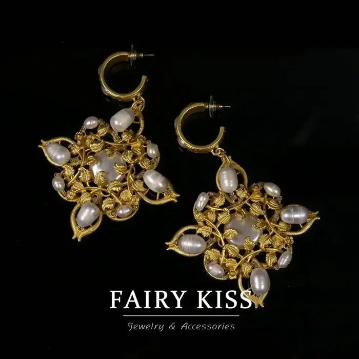 Collier de boucles d'oreilles en Imitation de perles de culture