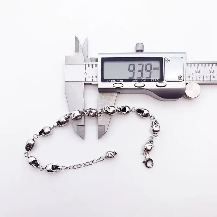 Bracelets Punk en argent Sterling 925 pour hommes et femmes, chaîne à maillons, tête de mort, bijoux de rue, cadeaux européens