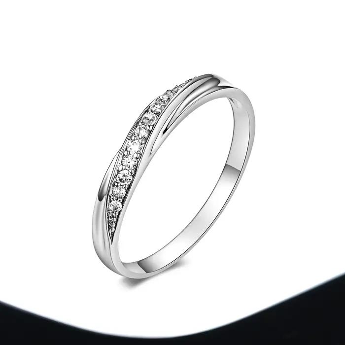 Bague de mariage/fiançailles en zircone cubique pour femme