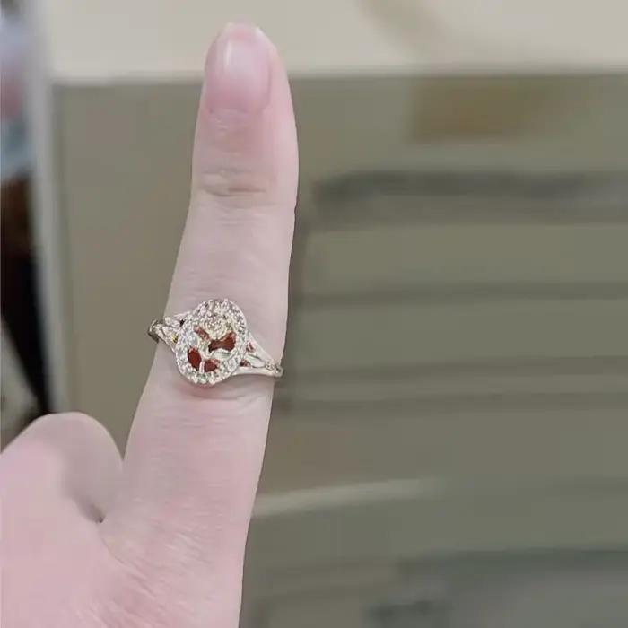 Bagues Vintage couleur or Rose pour femmes, mode Punk ovale creux Design réglable, bijoux cadeaux