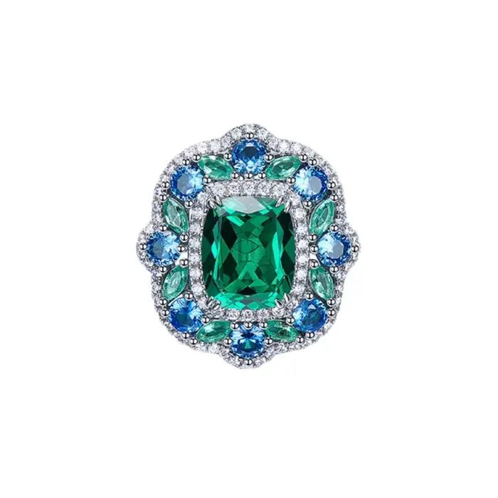 Ensembles de bijoux émeraude de laboratoire de luxe pour femmes