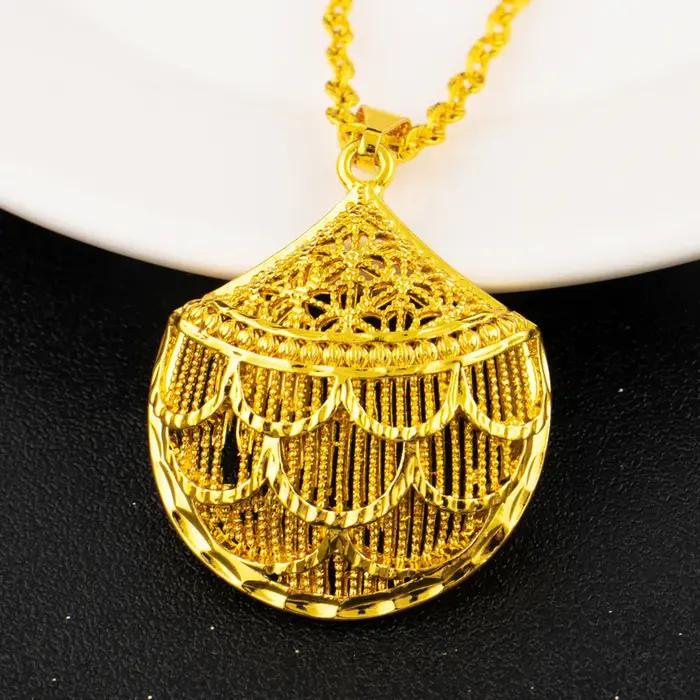 Ensemble de bijoux de mariage en or arabe de luxe