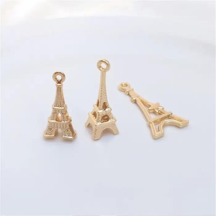 Pendentif tour Eiffel de Paris plaqué or 14 carats