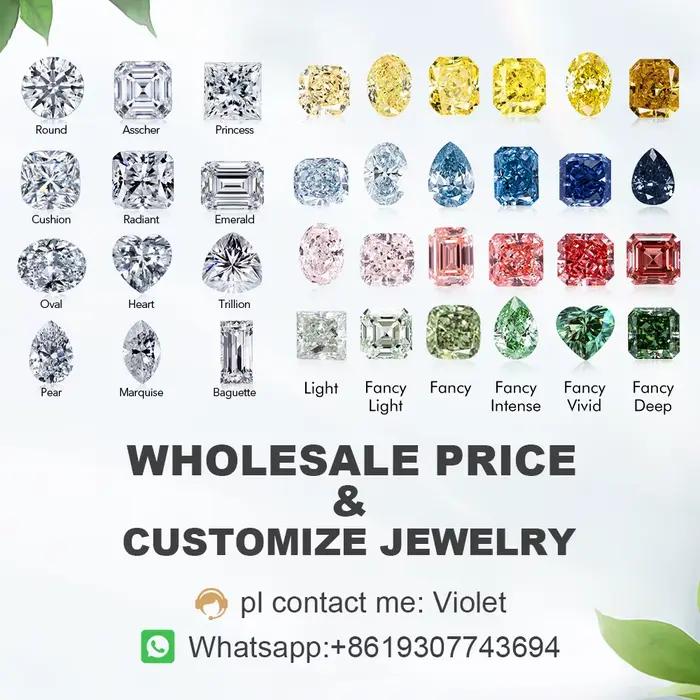 Perles Messi-Jewelry en diamants colorés CVD HPHT jaune pour bijoux personnalisés et occasions spéciales